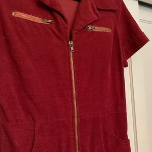 Vintage burgundy corduroy jumpsuit